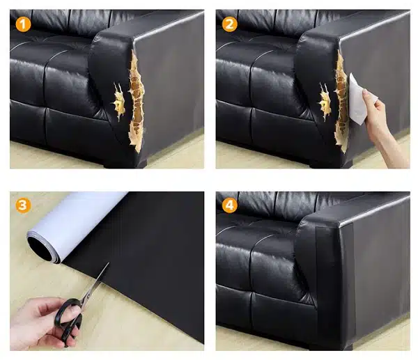 Cách phục hồi sofa da bằng miếng da chuyên dụng