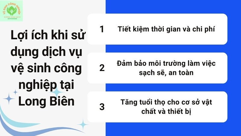 Lợi ích khi sử dụng dịch vụ vệ sinh công nghiệp tại Long Biên Lợi ích khi sử dụng dịch vụ vệ sinh tại Long Biên