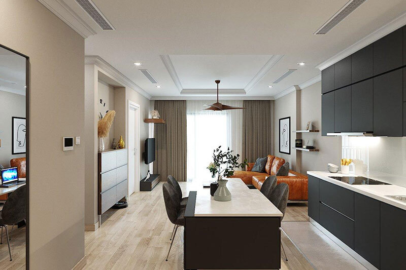 Ảnh dọn dẹp nhà cửa với vật dụng được sắp xếp gọn gàng và hợp lý.