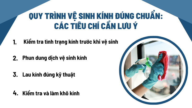 Quy trình vệ sinh kính đúng chuẩn: Các tiêu chí cần lưu ý