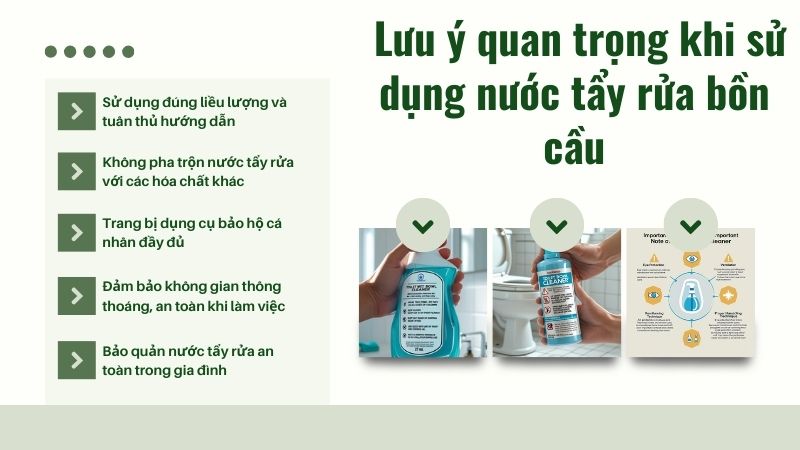 Lưu ý quan trọng khi sử dụng nước tẩy rửa bồn cầu Lưu ý quan trọng khi sử dụng nước tẩy rửa bồn cầu