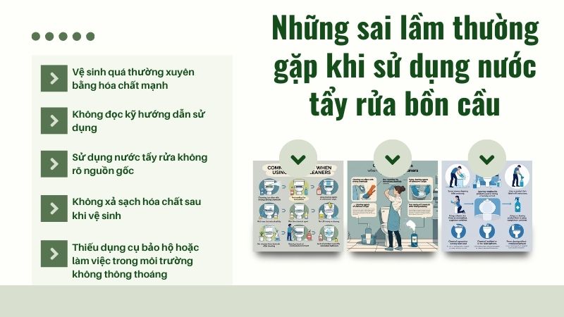 Những sai lầm thường gặp khi sử dụng nước tẩy rửa bồn cầu Những sai lầm thường gặp khi sử dụng nước tẩy rửa bồn cầu