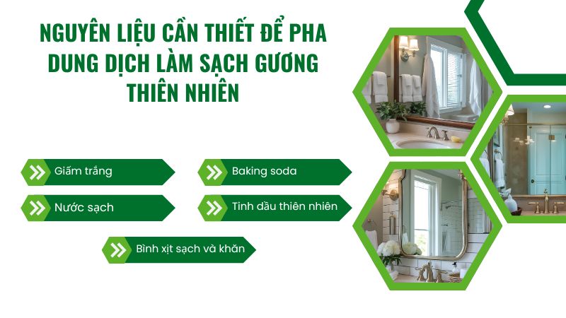 Nguyên liệu cần thiết để pha dung dịch làm sạch gương thiên nhiên Nguyên liệu cần thiết để pha dung dịch làm sạch gương thiên nhiên