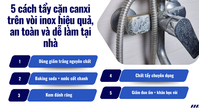 5 cách tẩy cặn canxi trên vòi inox hiệu quả, an toàn và dễ làm tại nhà 5 cách tẩy cặn canxi trên vòi inox hiệu quả, an toàn và dễ làm tại nhà