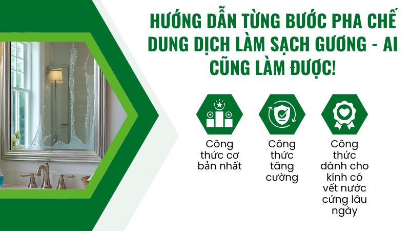 Hướng dẫn từng bước pha chế dung dịch làm sạch gương thiên nhiên Hướng dẫn từng bước pha chế dung dịch làm sạch gương thiên nhiên