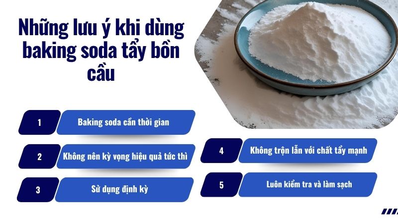 Những lưu ý khi dùng baking soda tẩy bồn cầu Những lưu ý khi dùng baking soda tẩy bồn cầu
