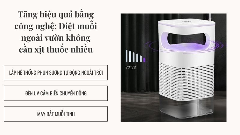 Tăng hiệu quả bằng công nghệ: Diệt muỗi ngoài vườn không cần xịt thuốc nhiều Tăng hiệu quả bằng công nghệ: Diệt muỗi ngoài vườn không cần xịt thuốc nhiều