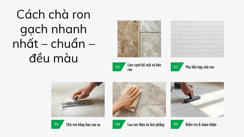 Cách chà ron gạch nhanh nhất – chuẩn – đều màu Cách chà ron gạch nhanh nhất – chuẩn – đều màu