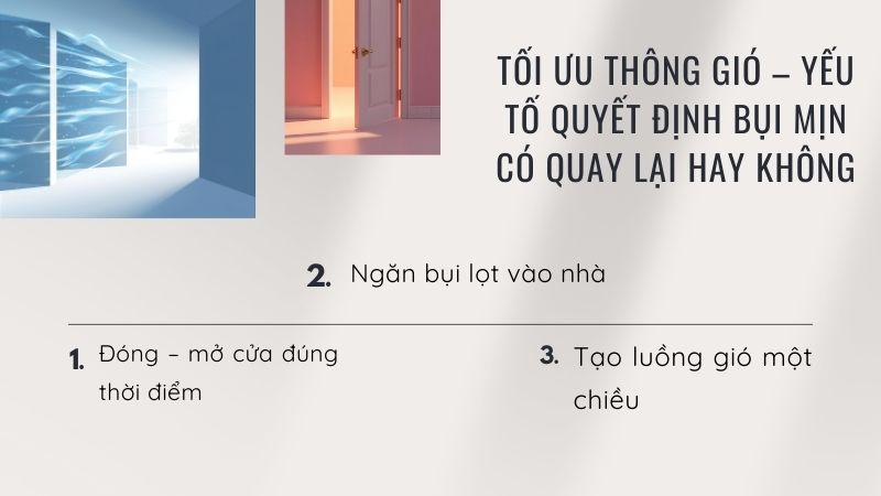 Tối ưu thông gió – yếu tố quyết định bụi mịn có quay lại hay không
