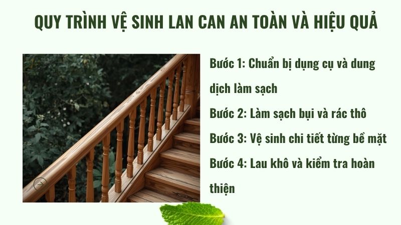 Quy trình vệ sinh lan can an toàn và hiệu quả