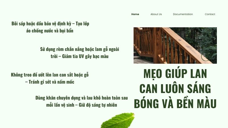 Mẹo giúp lan can luôn sáng bóng và bền màu