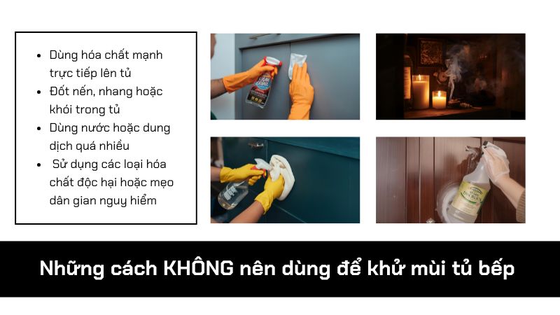 Những cách KHÔNG nên dùng để khử mùi tủ bếp Những cách KHÔNG nên dùng để khử mùi tủ bếp