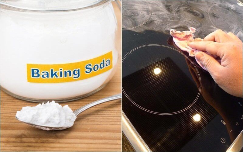 Dùng baking soda hoặc dung dịch chuyên dụng để làm sạch bếp